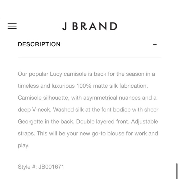 New J Brand Lucy Silk Camisole Top Size S - Picture 5 of 12